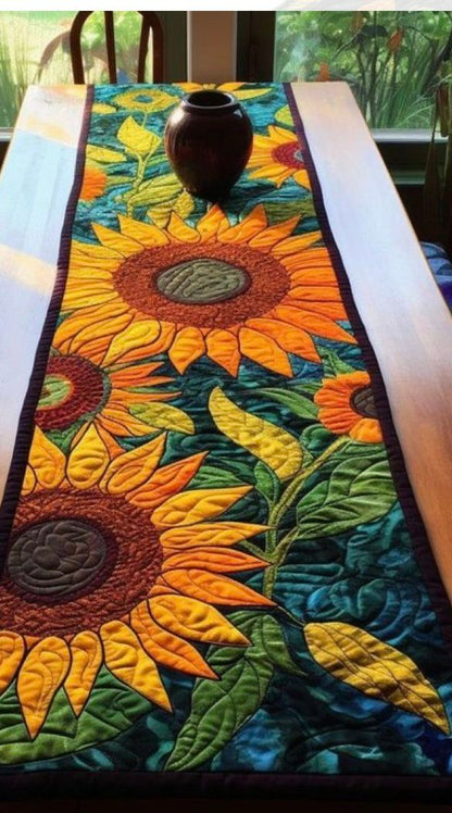 Beautiful Sunflower Quilted Table Runner