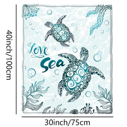 Cozy & Cute Sea Turtle - Beautiful Sea Turtle Blanket