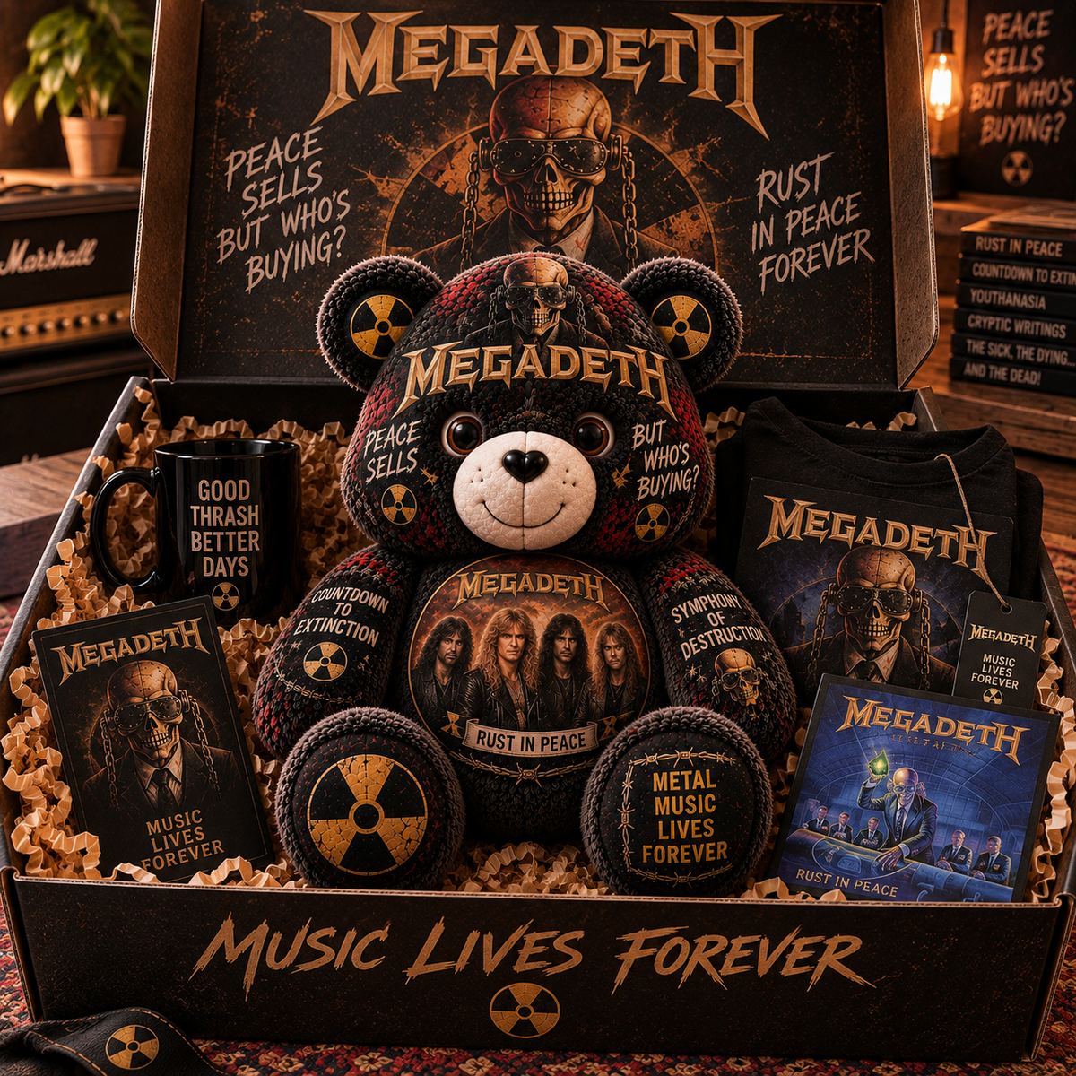 Megadeth Bear Custom Shaped Pillow – Thrash Metal Fan Gift