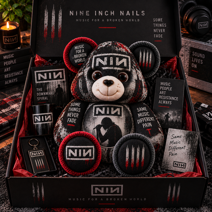 Nine Inch Nails Custom Shaped Bear Pillow – Industrial Rock Music Inspired Gift for Fans