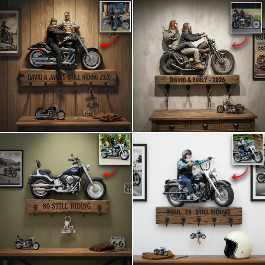 Still Riding – Personalized Biker Display Hanging Rack