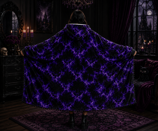 Purple Bat Blanket Hoodie – The Perfect Gift for Gothic Souls