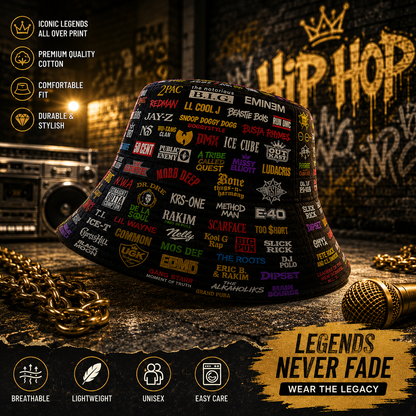 Classic Golden 80’s & 90’s Hip Hop All Over  Bucket Hat
