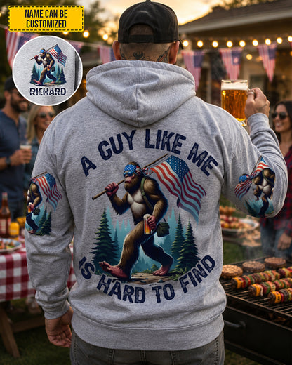 A Guy Like Me Is Hard To Find – Personalized Bigfoot American All Over Print Shirt