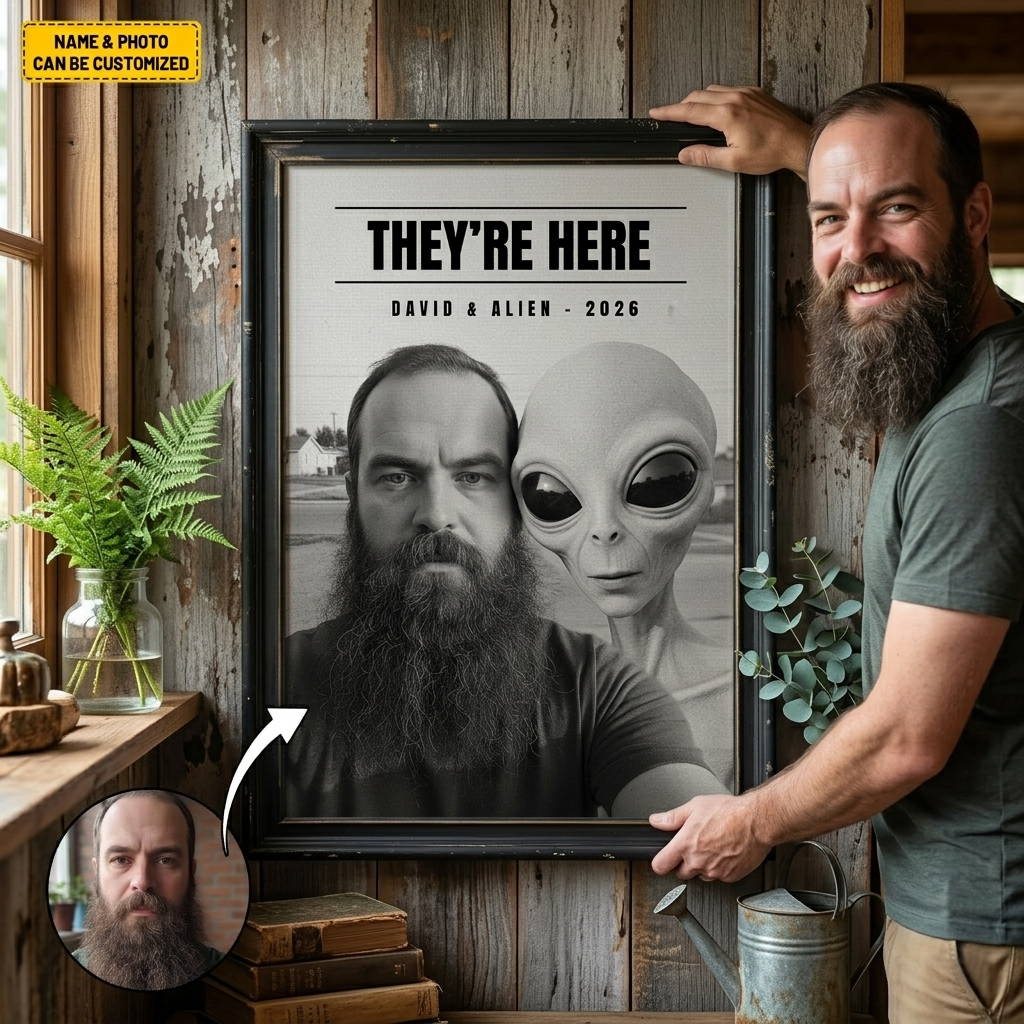 I Want To Believe – Personalized Alien Custom Photo Poster & Canvas