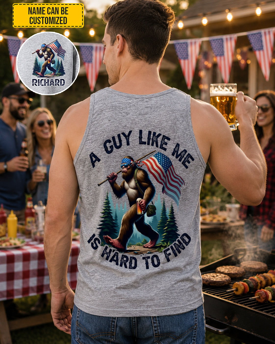 A Guy Like Me Is Hard To Find – Personalized Bigfoot American All Over Print Shirt