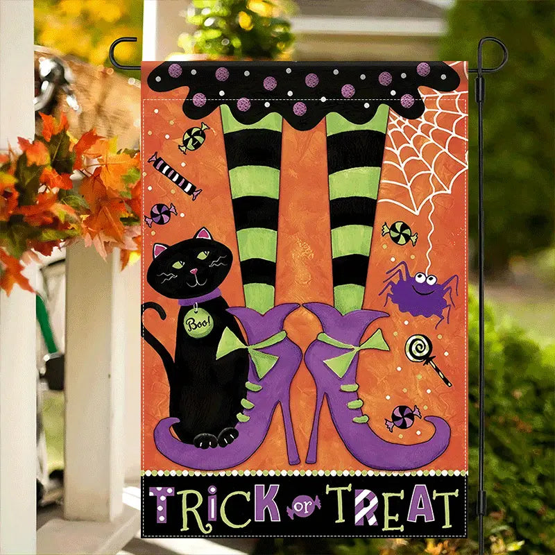 Trick or Treat - Witch Garden Flag, Halloween Garden Flag, House Flag