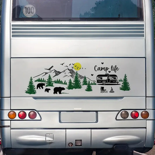 Cartoon Forest and Bear Scenery Decal