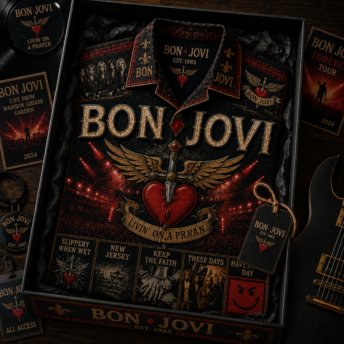 Bon Jovi Hawaiian Shirt - Vintage Music Rock Fan Gift