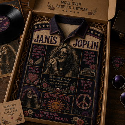 Janis Joplin Collection Hawaiian Shirt - Vintage Music Fan Gift