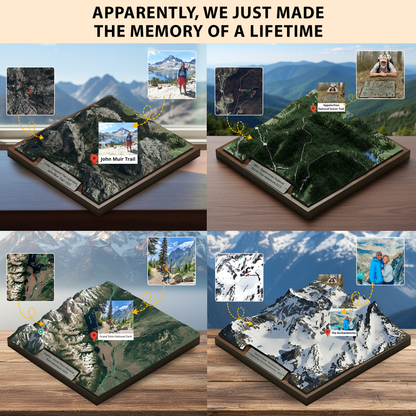 National Hiking Custom Map and Photo Acrylic Plaque