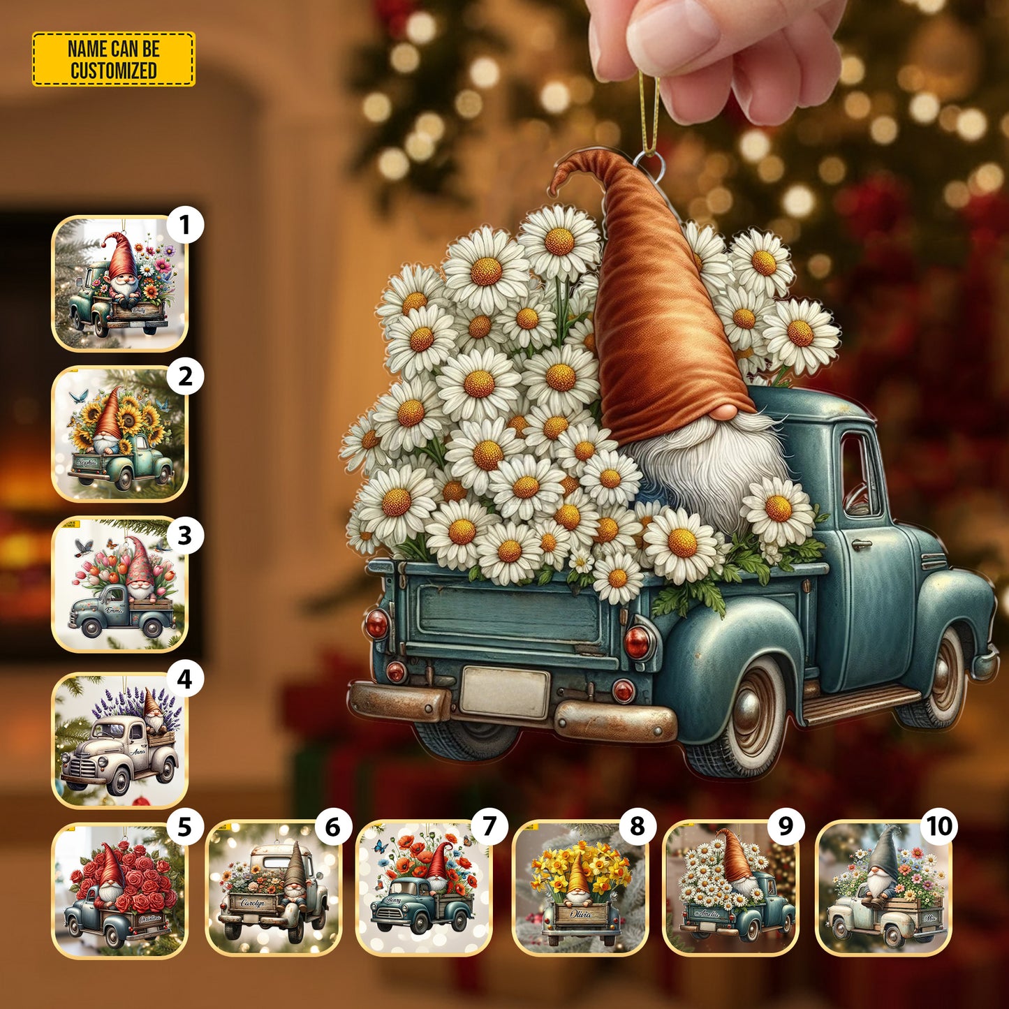 Personalized Gnome Truck Acrylic Ornament