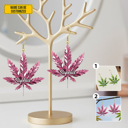 Personalized Colorful Weed Earrings
