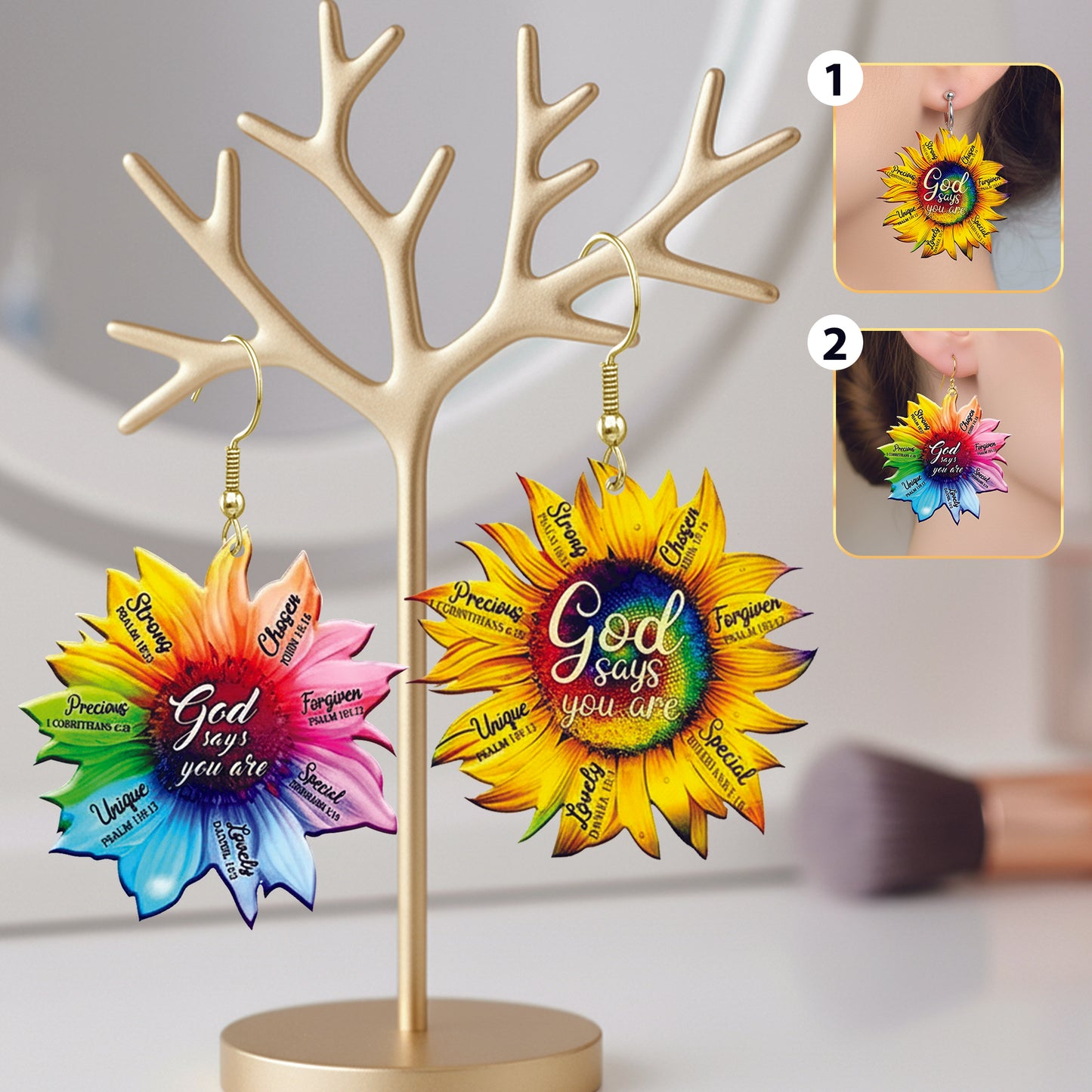 God Says You Are - Sunflower Earrings