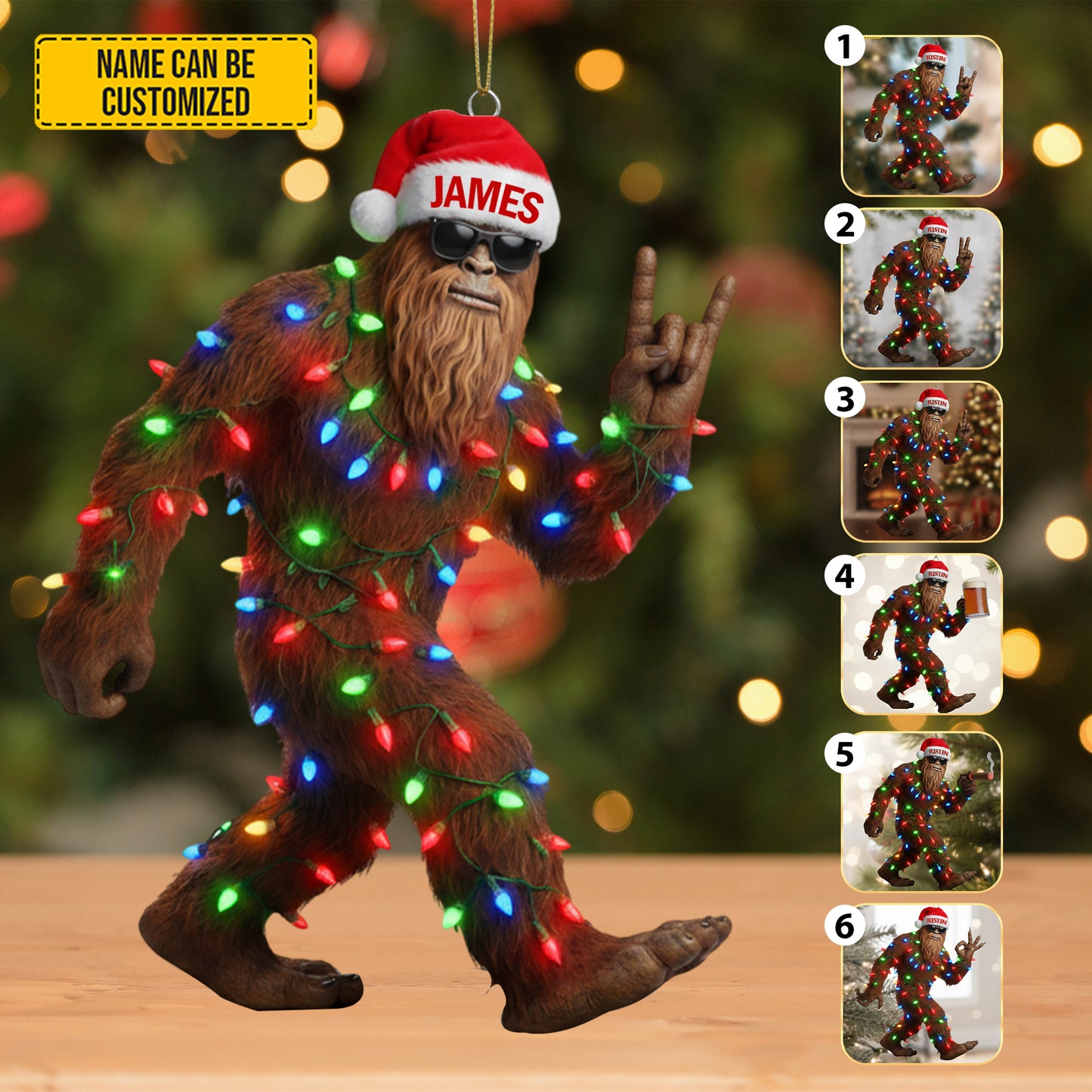 Sasquatchin’ Around – Personalized Funny Christmas Ornament