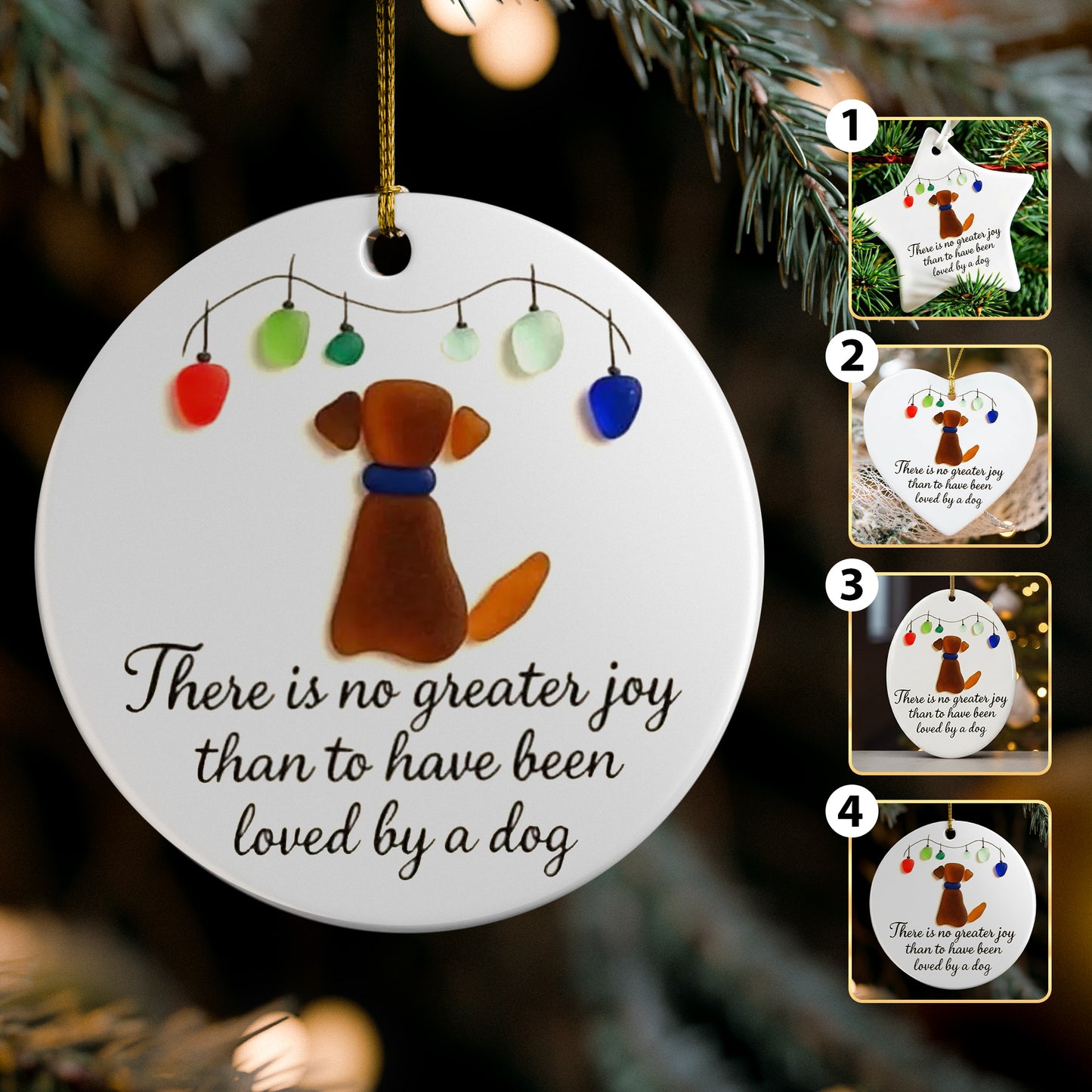 Dog Lover's Christmas Ceramic Ornament