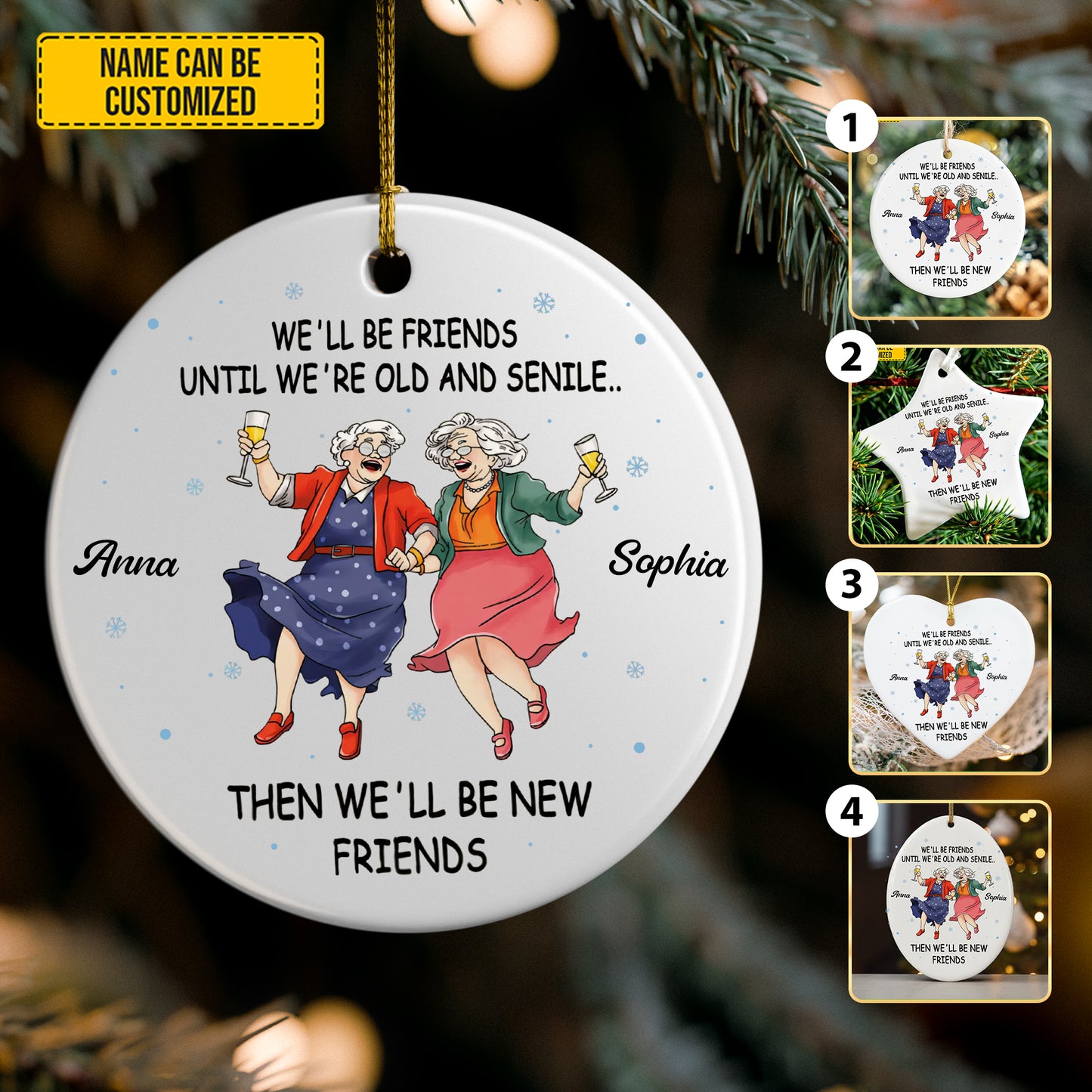 Personalized Best Friend Ceramic Ornament
