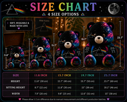 Pink Floyd Bear Custom Shaped Pillow – Gift for Pink Floyd Fans & Classic Rock Lovers