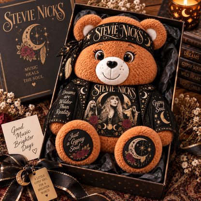 Stevie Nicks Custom Shaped Bear Pillow – Gypsy Soul & Classic Rock Inspired Gift for Stevie Nicks Fans