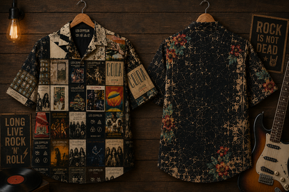 Led Zeppelin Album Collection Hawaiian Shirt - Vintage Rock Music Fan Gift