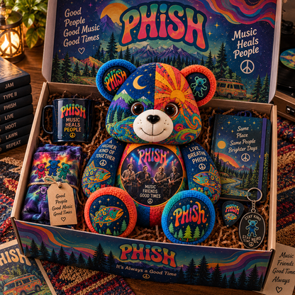 Phish Bear Custom Shaped Pillow – Psychedelic Jam Rock Music Fan Gift