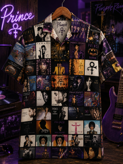 Prince Album Collection Hawaiian Shirt - Vintage Music Fan Gift
