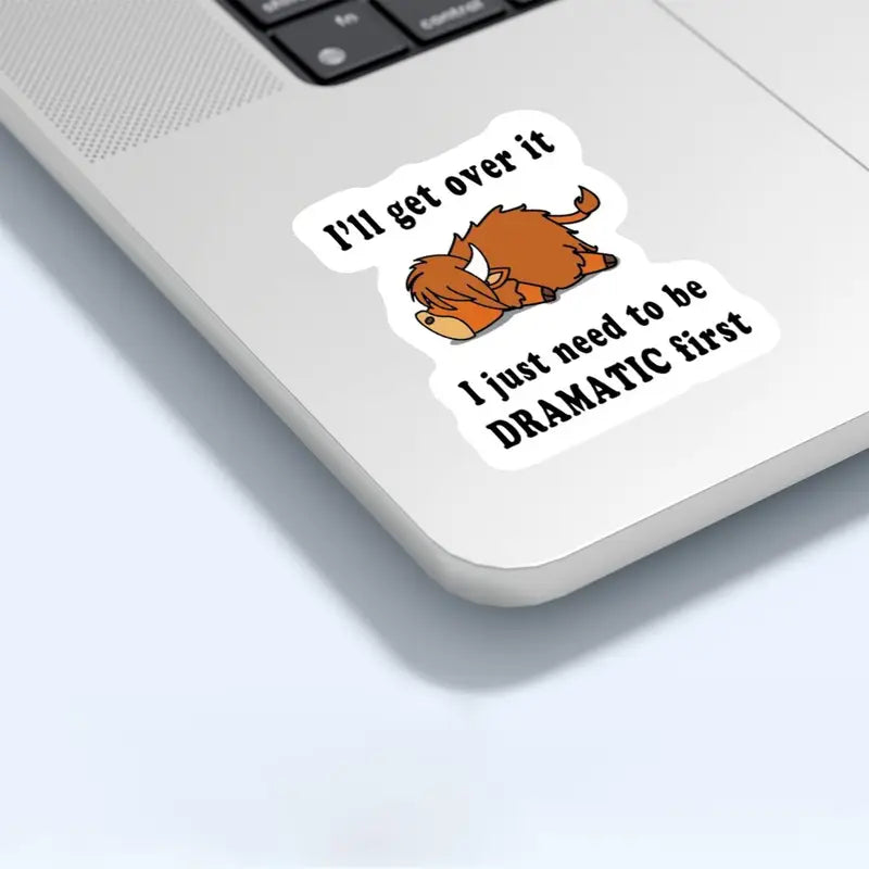 Highland Cow Dramatic First Sticker