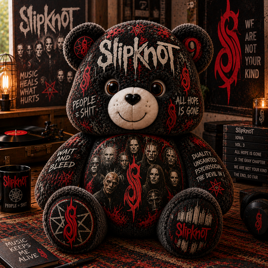 Slipknot Bear Custom Shaped Pillow – Heavy Metal Music Fan Gift, Iowa & All Hope Is Gone Collectible