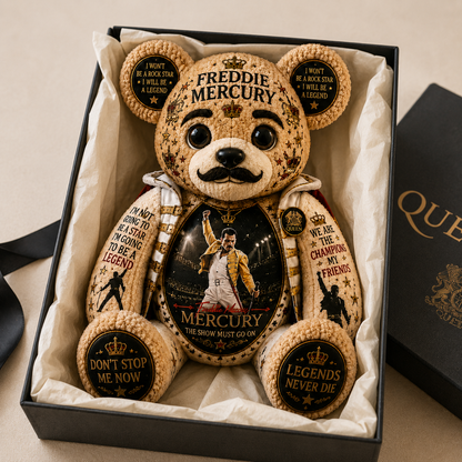 Freddie Mercury The Show Must Go On Bear Custom Shaped Pillow – Queen Legend Music Lover Gift