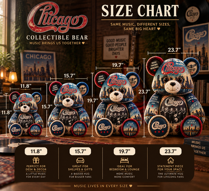 Chicago Bear Custom Shaped Pillow – Classic Rock Music Fan Gift