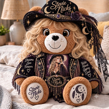 Stevie Nicks Custom Shaped Bear Pillow – Gypsy Soul Music Inspired Gift for Stevie Nicks Fans 2