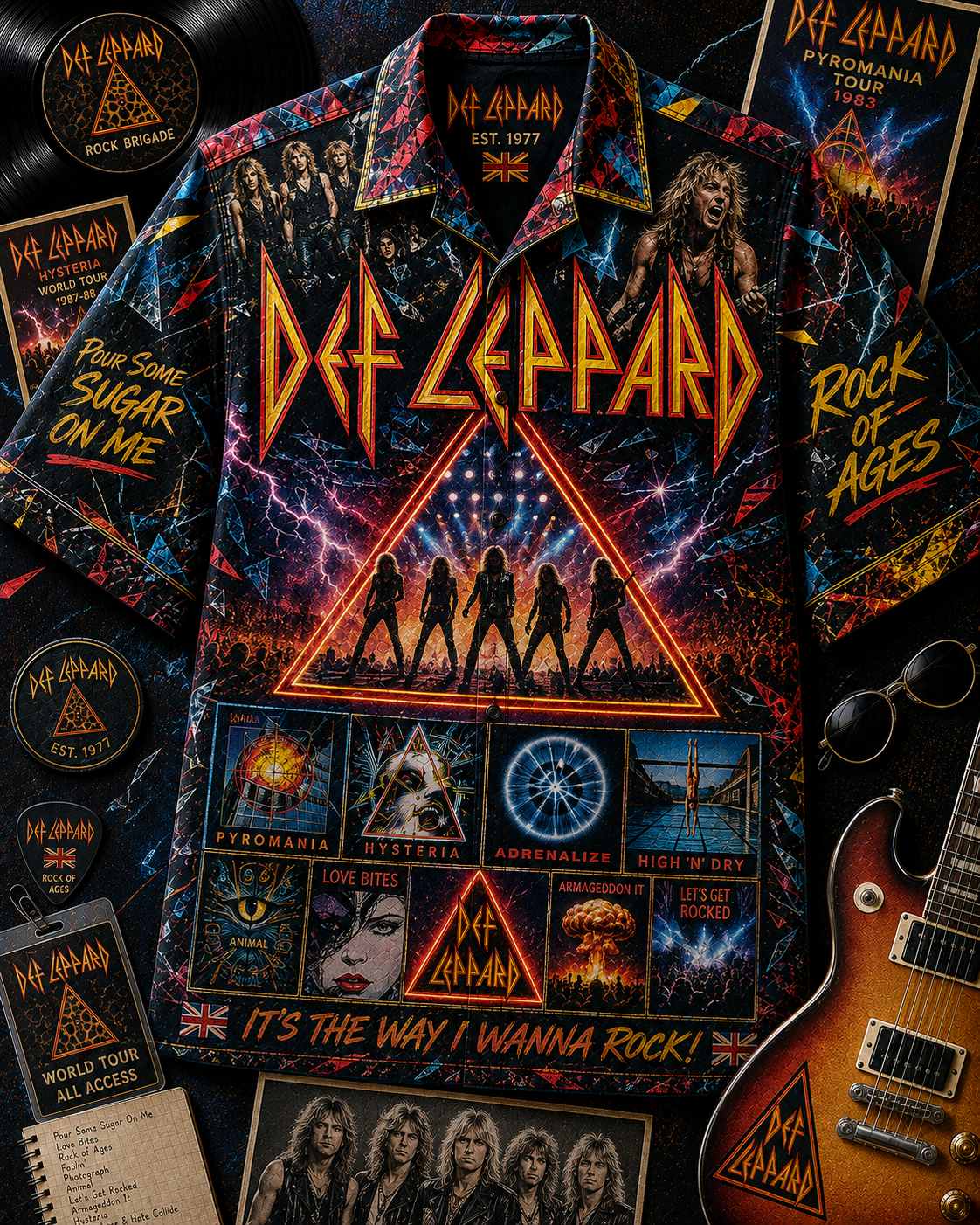 Def Leppard Hawaiian Shirt - Vintage Music Rock Fan Gift