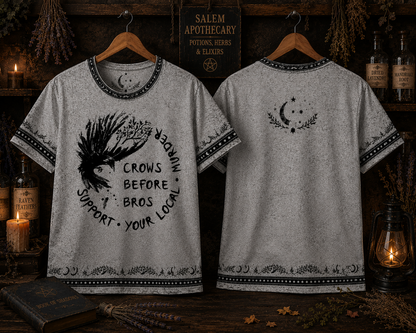 Funny Crows Before Bros – Support Your Local Murder” V-Neck Shirt