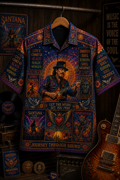Santana Hawaiian Shirt - Vintage Music Fan Gift