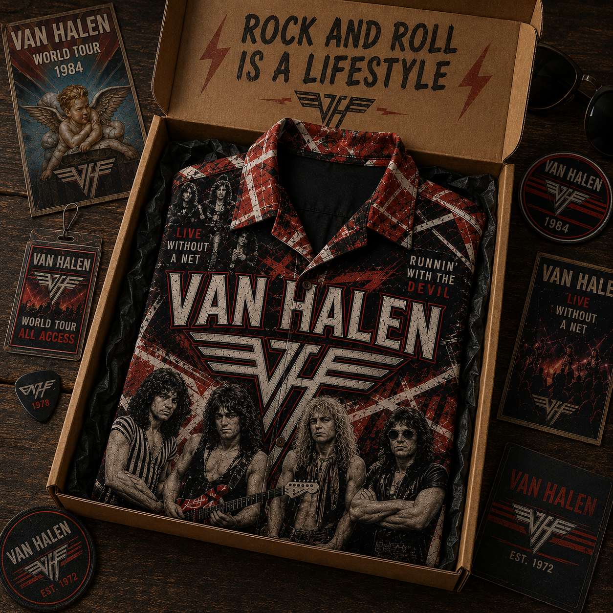 Van Halen Hawaiian Shirt - Vintage Music Fan Gift 2
