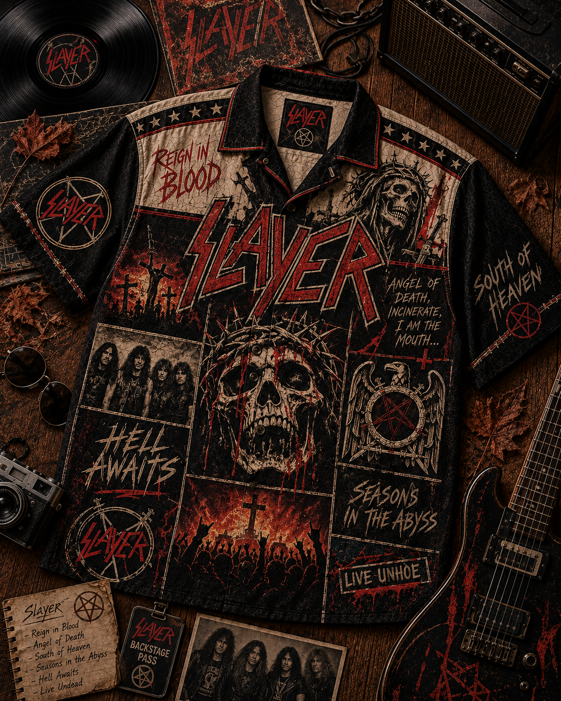 Slayer Hawaiian Shirt - Vintage Music Fan Gift