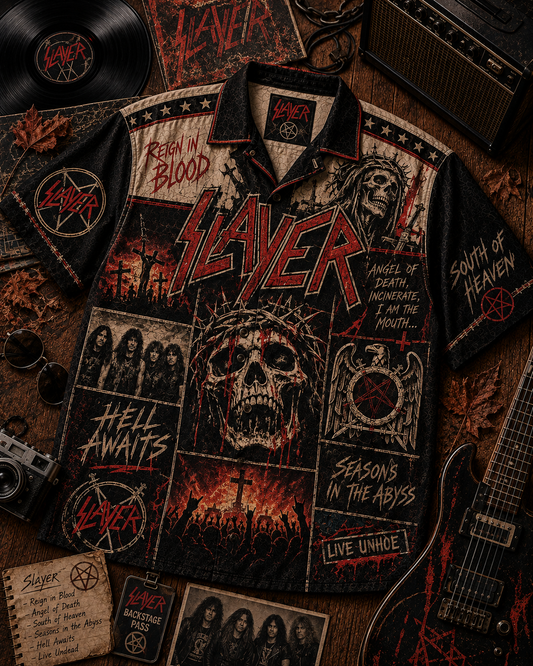 Slayer Hawaiian Shirt - Vintage Music Fan Gift