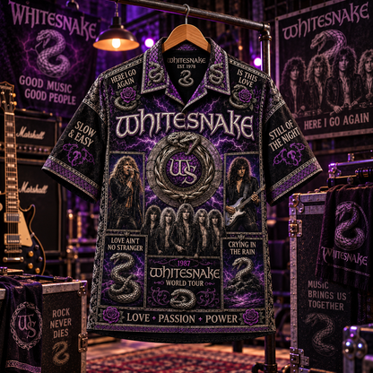 Whitesnake Hawaiian Shirt - Vintage Rock Music Fan Gift
