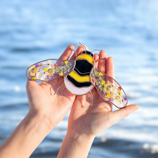 Bumble Bee Stained Glass Window Hangings