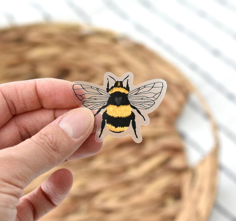 Clear Bee sticker Cute honey bee sticker Decal