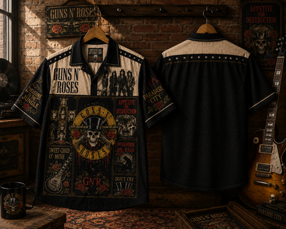 Guns N' Roses Hawaiian Shirt - Vintage Music Fan Gift