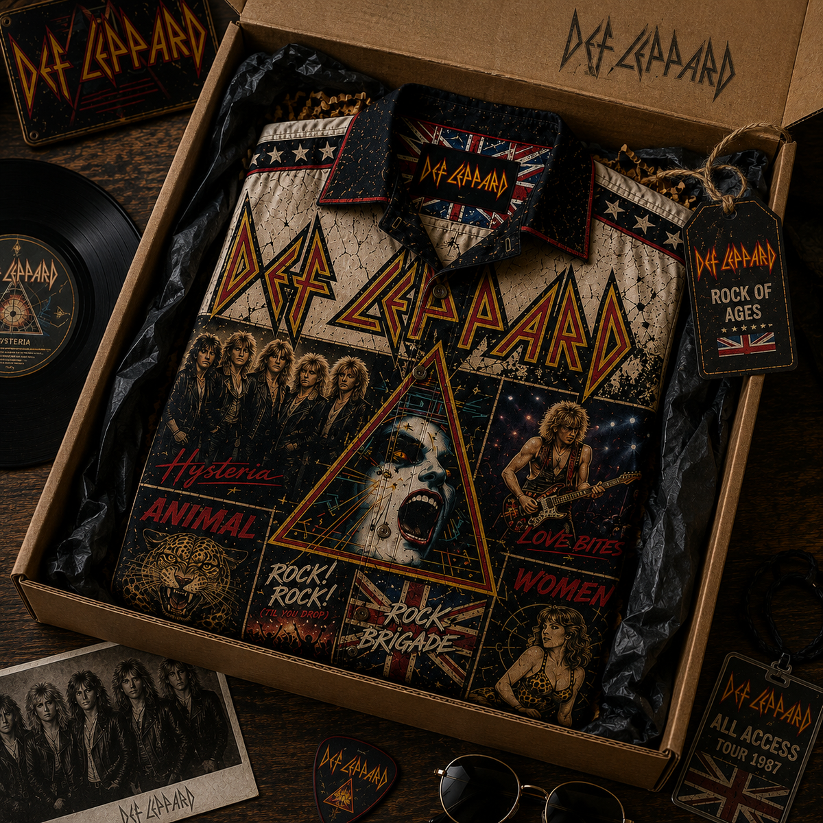 Def Leppard Hawaiian Shirt - Vintage Music Fan Gift