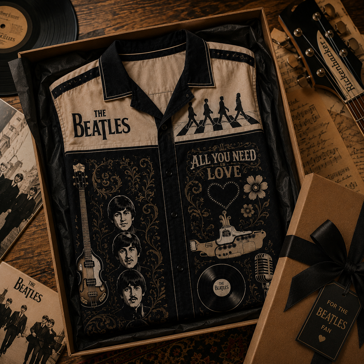 The Beatles Hawaiian Shirt-  Vintage Music Legend Fan Gift