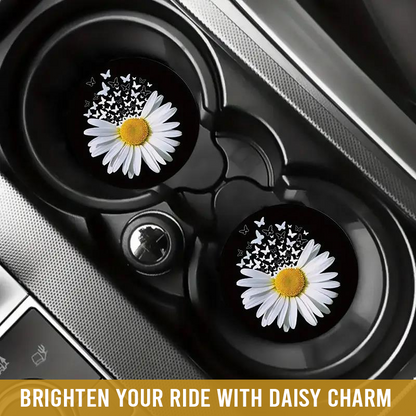 Daisy Flower And Butterfly Car Coaster 2