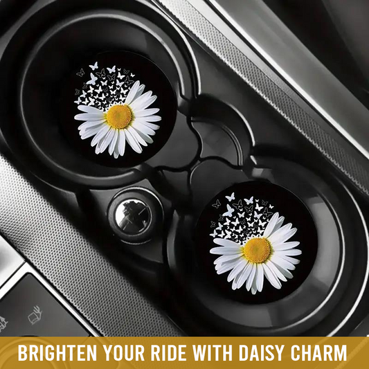 Daisy Flower And Butterfly Car Coaster 2