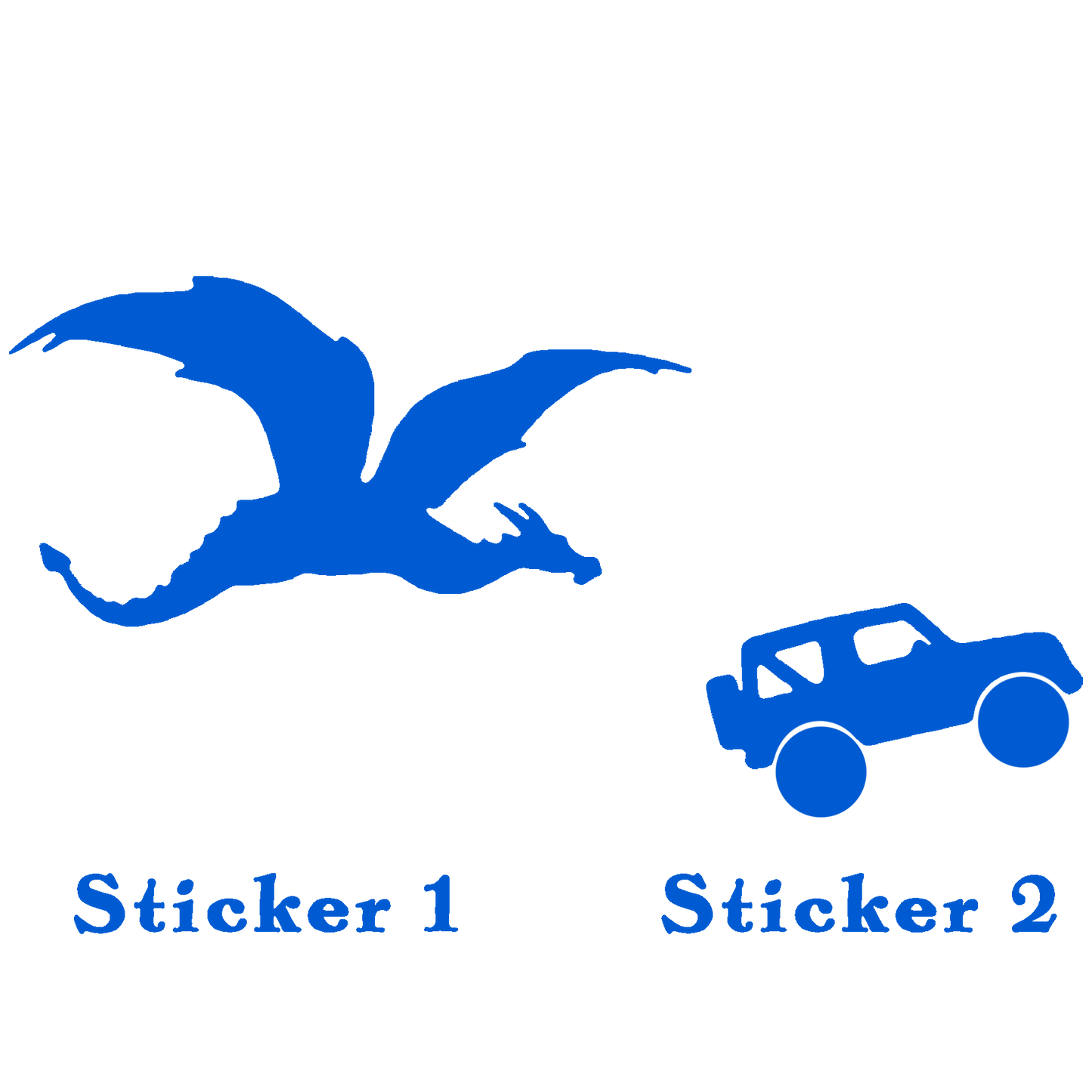 Set of 2 - Dragon vs Car Sticker