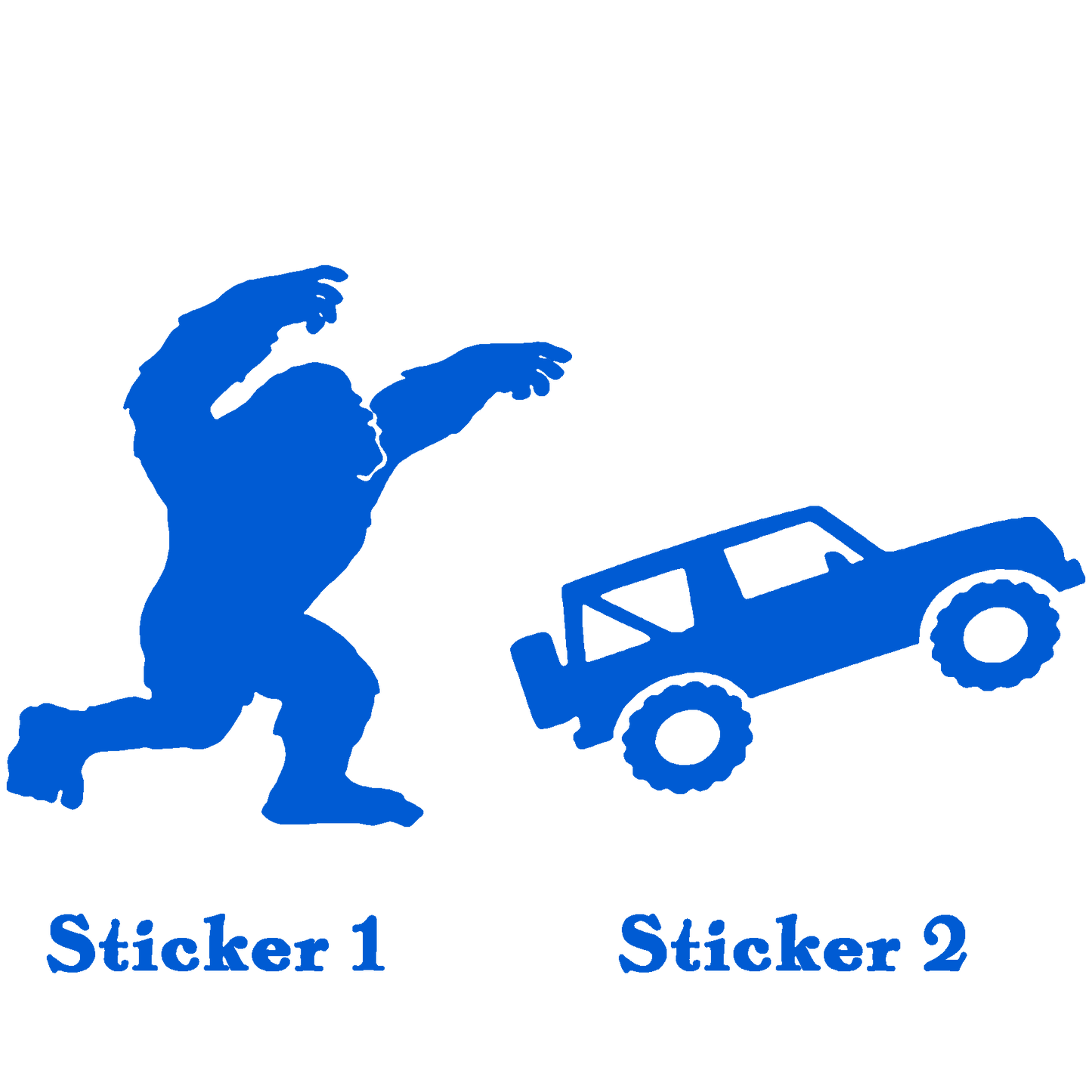 Set 2 Bigfoot Sticker, Bigfoot Toss – Off-Road Vinyl Sticker