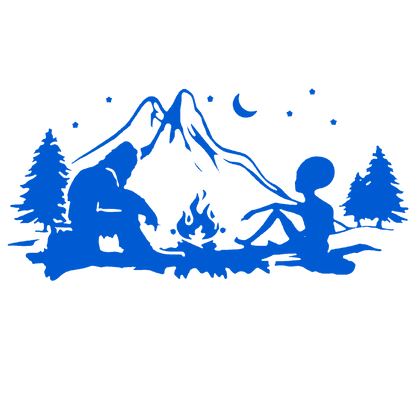 Alien & Bigfoot Campfire Sticker