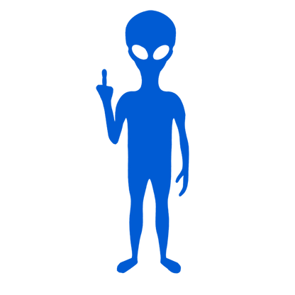 Alien Middle Finger Sticker