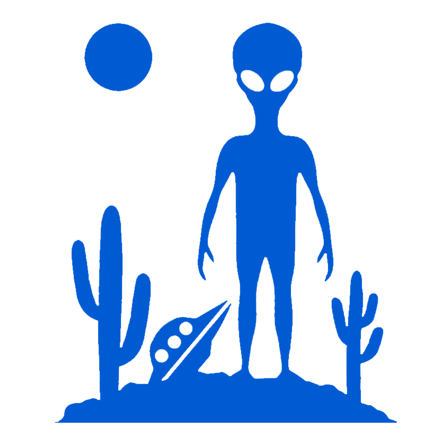 UFO & Alien Desert Landing Sticker